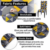 HOTKEI Geometric Digital Print Dining Chair Cover Stretchable Slipcover for Seat Cushion Protector